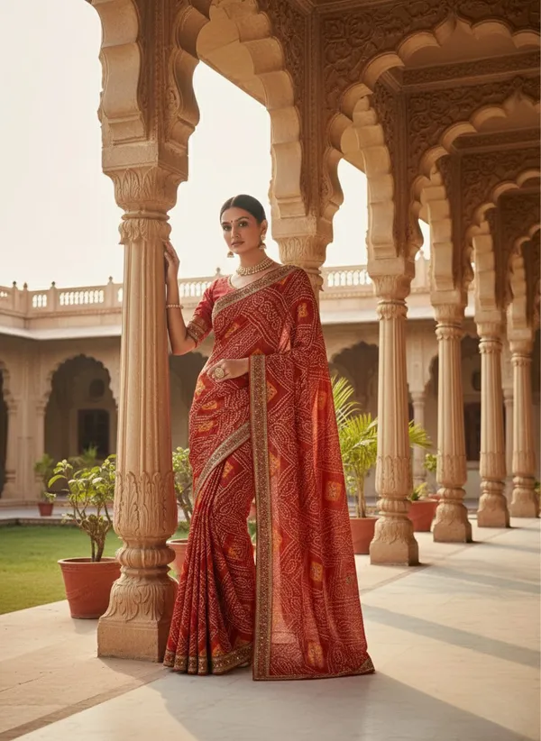 Rustic_Brick_Bandhani_Saree_With_Sequin_Border