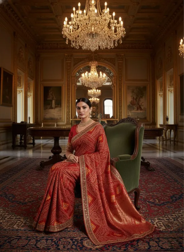 Rustic_Brick_Bandhani_Saree_With_Sequin_Border
