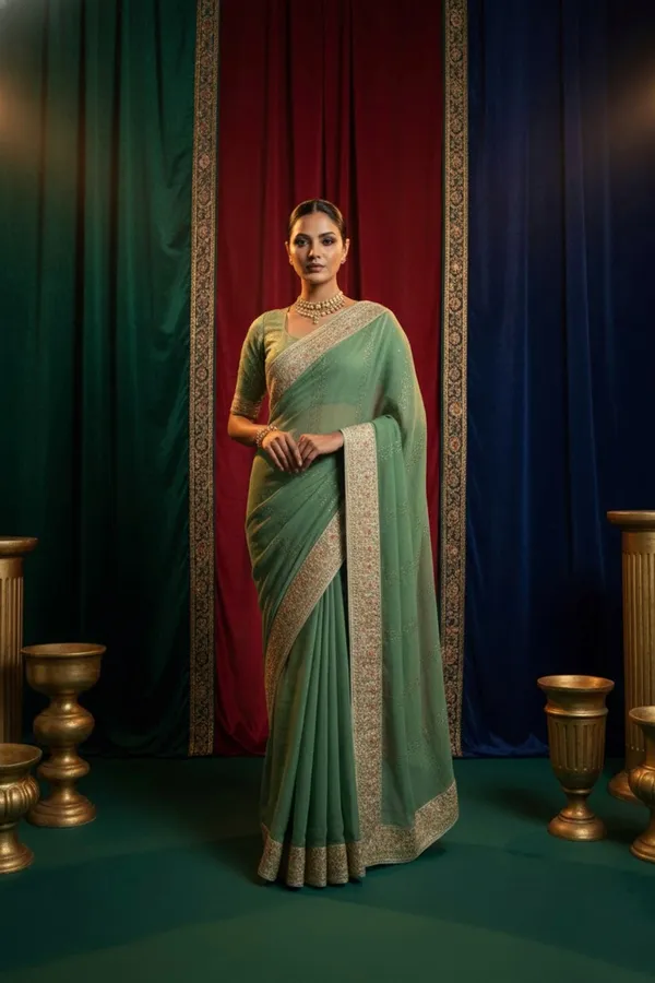 Parisian_Sage_Crunch_Saree_with_Antique_Zari_Border