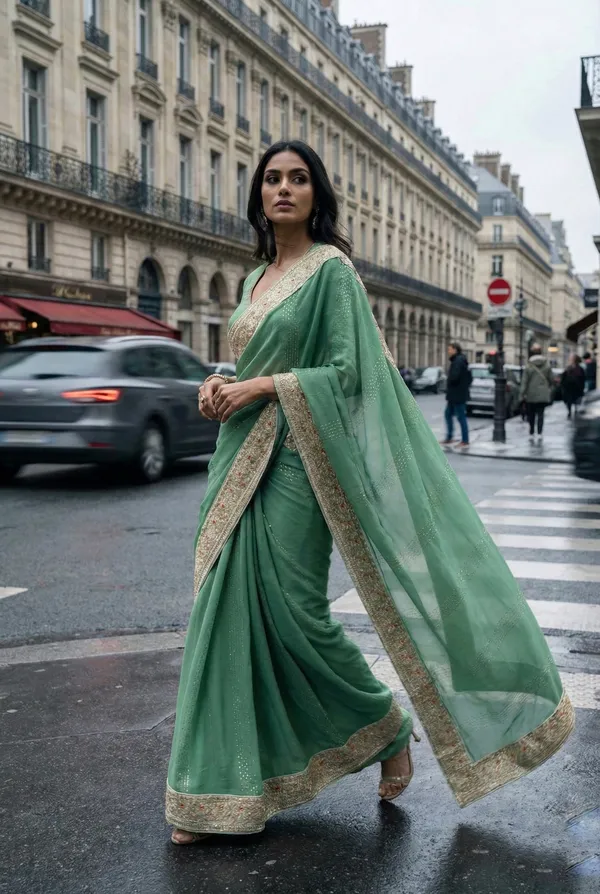 Parisian_Sage_Crunch_Saree_with_Antique_Zari_Border