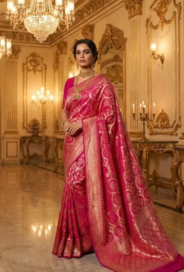 Rani_Rajwada_Pink_Zari_Organza_Saree