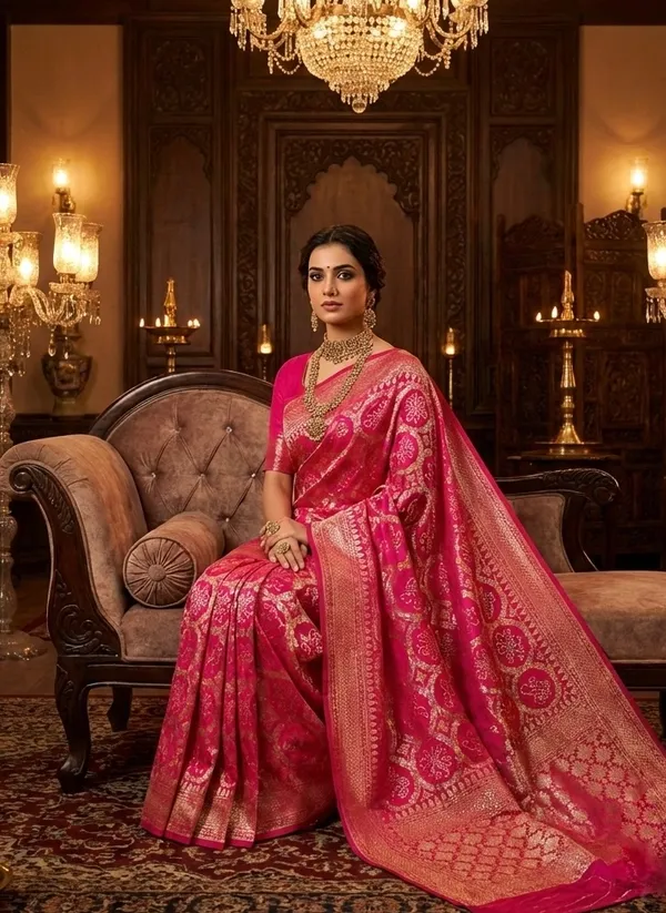 Rani_Rajwada_Pink_Zari_Organza_Saree