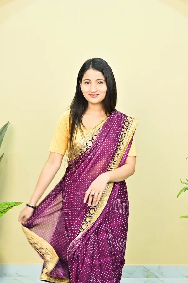 Regal_Deep_Purple_Bandhani_Motif_Saree_with_Antique_Gold_Border