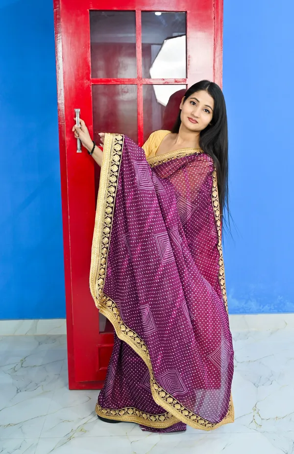 Regal_Deep_Purple_Bandhani_Motif_Saree_with_Antique_Gold_Border