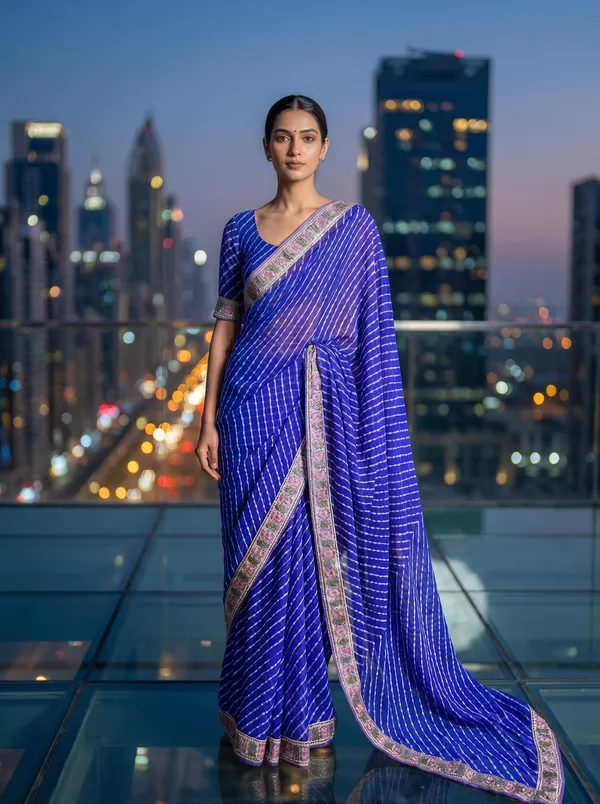 Regal_Royal_Blue_Striped_Saree_with_Embroidered_Floral_Border