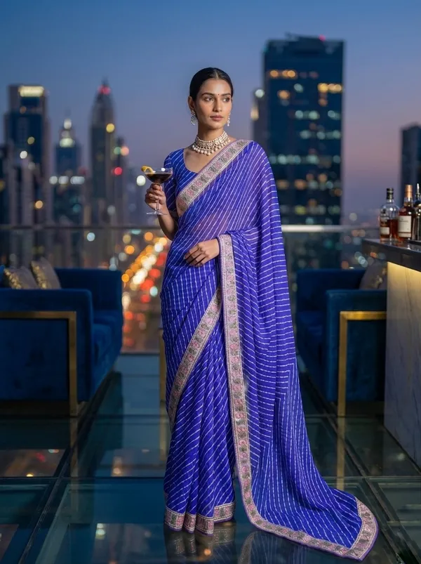 Regal_Royal_Blue_Striped_Saree_with_Embroidered_Floral_Border