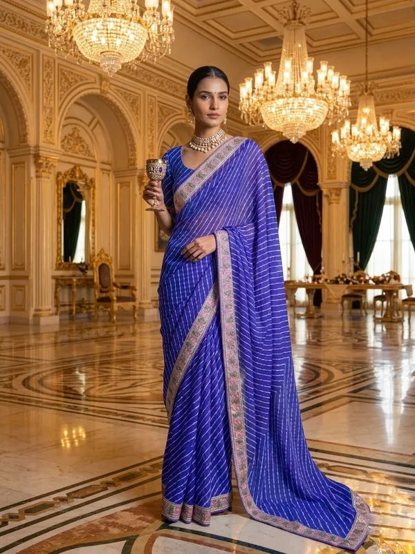 Regal_Royal_Blue_Striped_Saree_with_Embroidered_Floral_Border