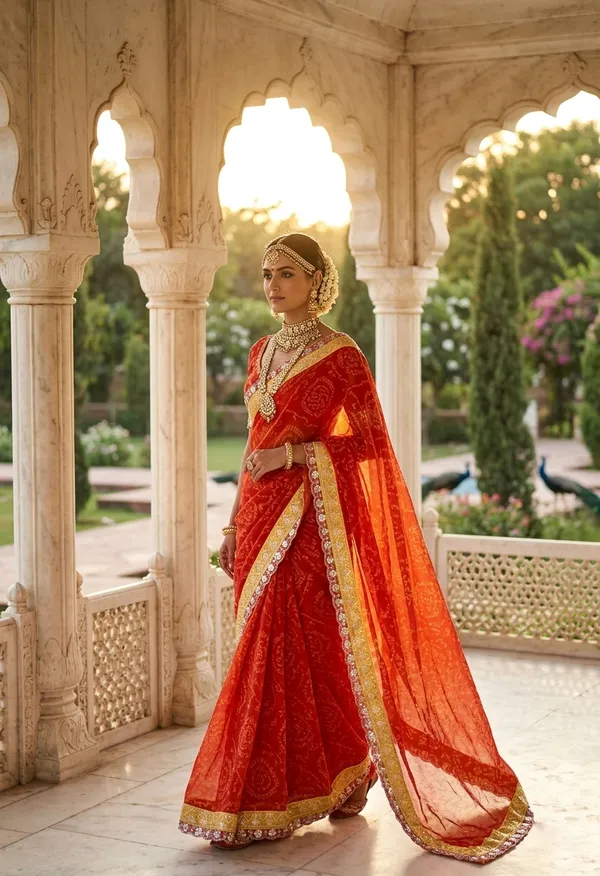 Royal_Crimson_Bandhani_Grace_Saree