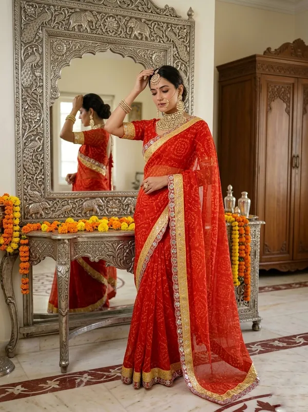 Royal_Crimson_Bandhani_Grace_Saree