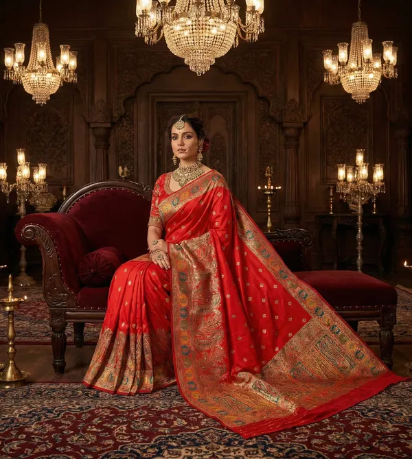 Royal_Crimson_Red_Silk_Saree_with_Antique_meenakari_Work