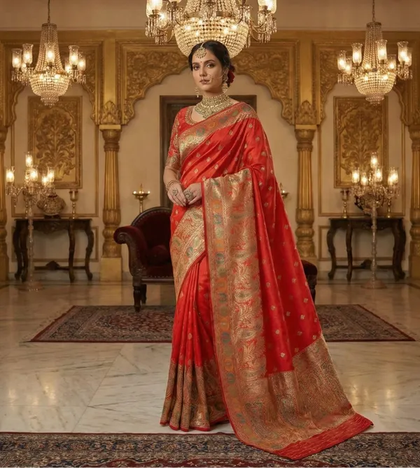 Royal_Crimson_Red_Silk_Saree_with_Antique_meenakari_Work