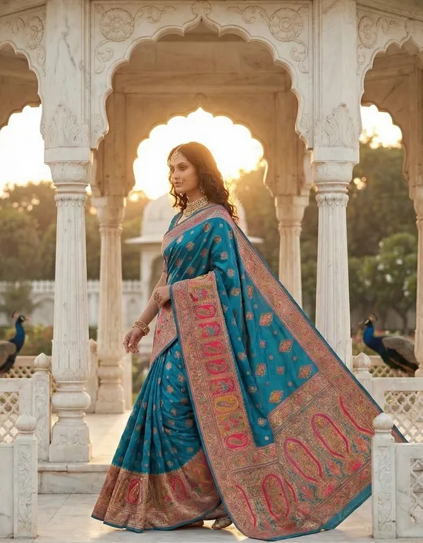 Royal_Teal_Blue_Silk_Saree_with_Rich_Meenakari_Zari_Work