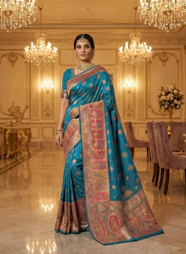 Royal_Teal_Blue_Silk_Saree_with_Rich_Meenakari_Zari_Work