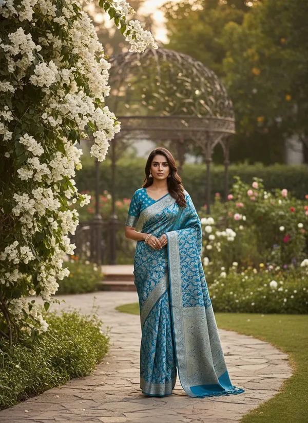 Exquisite_Indigo_Blue_Banarasi_Silk_Saree_With_Rich_Zari_And_Meenakari_Weave