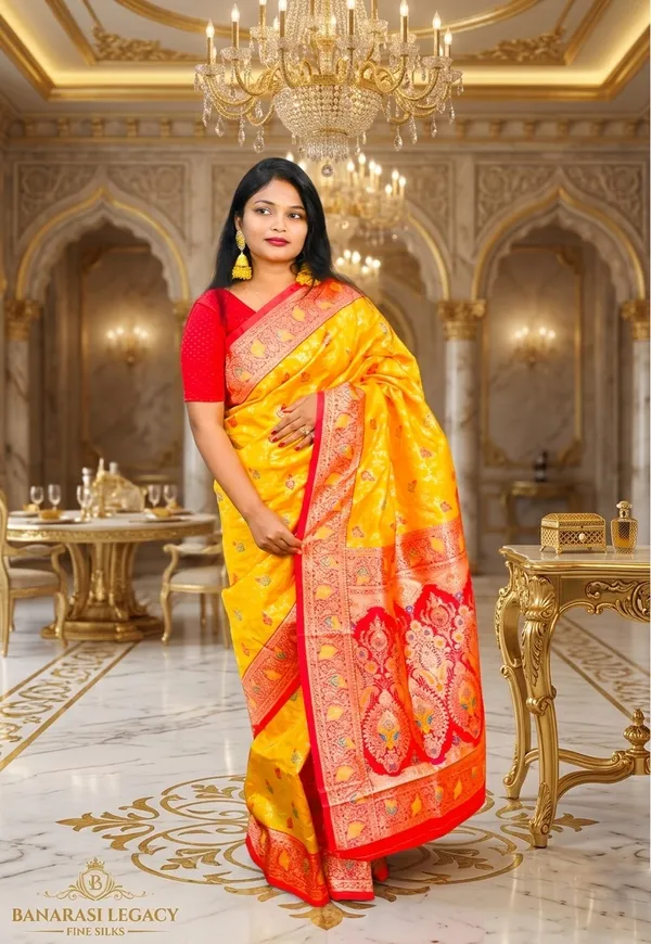 Vibrant_Yellow_Art_Silk_Saree_with_Contrast_Red_Zari_Border_and_Pallu