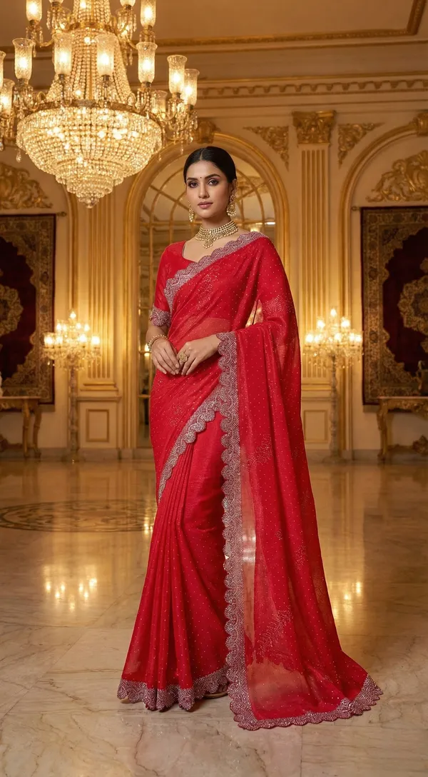 Red_Saree_With_Scalloped_Siroski_Crystal_Border