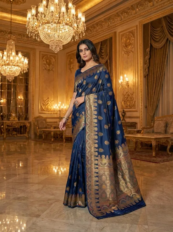 Midnight_Blue_Banarasi_Satin_Silk_Saree_With_Rich_Gold_Zari_Work