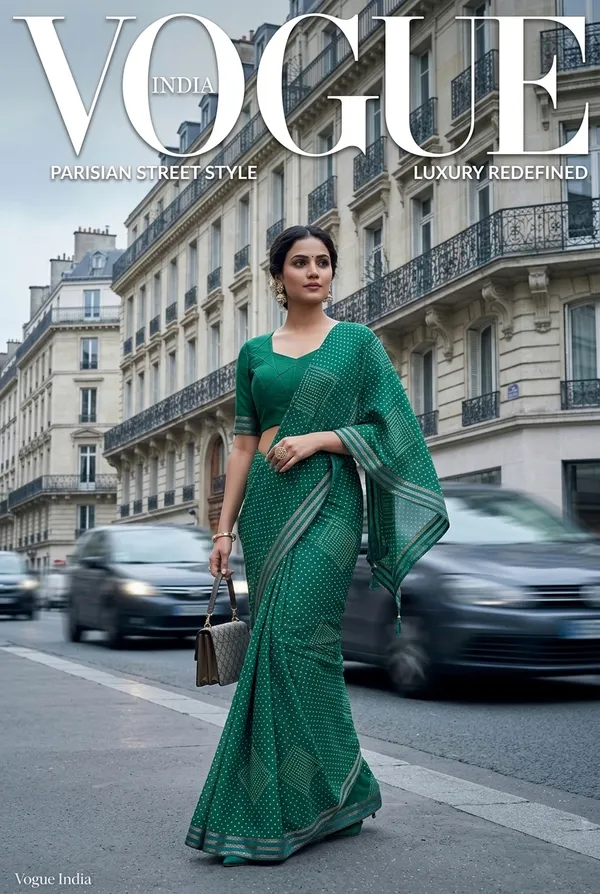 Crimson_Green_Radiance_Bandhani_Style_Saree_With_Rich_border_Zari_Work