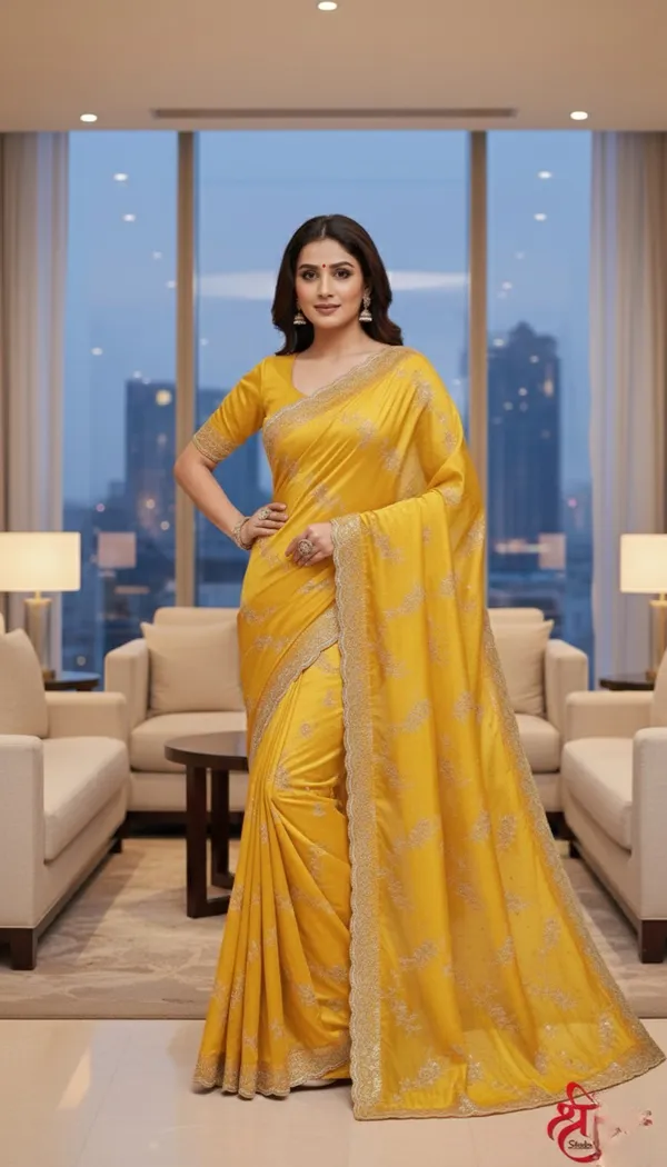 Yellow_Saree_With_Siroski_Crystal_Border
