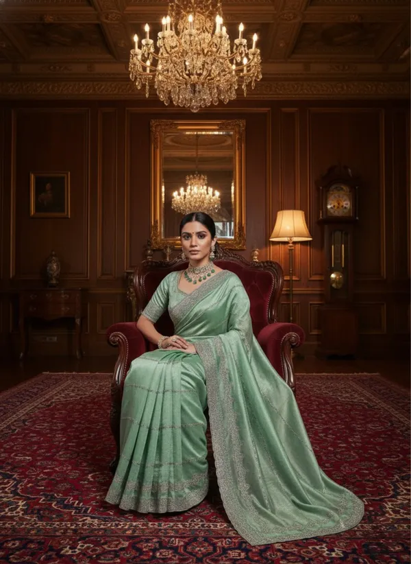Mint_Green_Crunchy_Fabric_Saree_With_Intricate_Embroidery_And_Dmc_Stone_Work