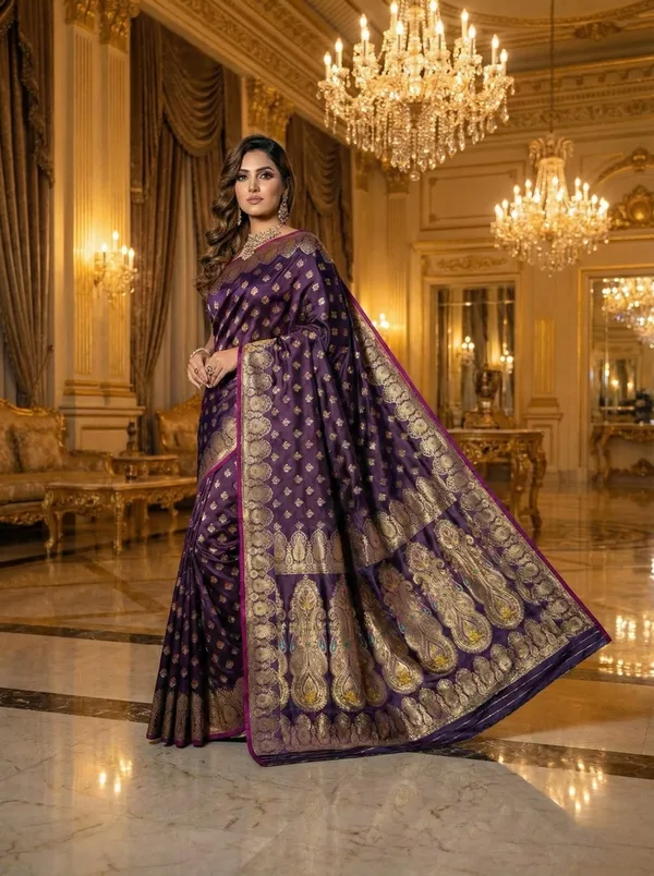 Deep_Purple_Royal_Aubergine_Satin_Silk_Saree_With_Rich_Gold_Zari_Woven_Paisley_Pallu