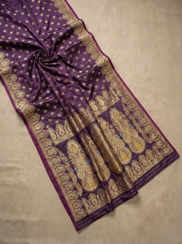 Deep_Purple_Royal_Aubergine_Satin_Silk_Saree_With_Rich_Gold_Zari_Woven_Paisley_Pallu