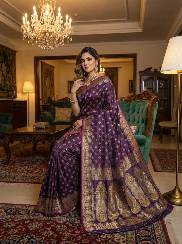 Deep_Purple_Royal_Aubergine_Satin_Silk_Saree_With_Rich_Gold_Zari_Woven_Paisley_Pallu