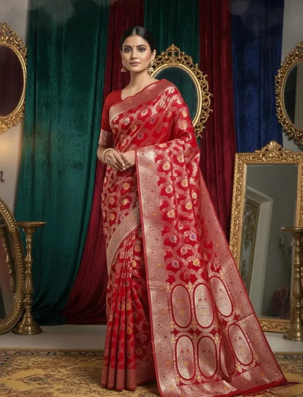 Crimson_Red_Elegance_Pure_Silk_Zari_Woven_Saree_With_Traditional_Pallu