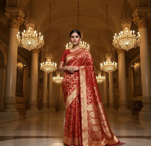 Crimson_Red_Elegance_Pure_Silk_Zari_Woven_Saree_With_Traditional_Pallu