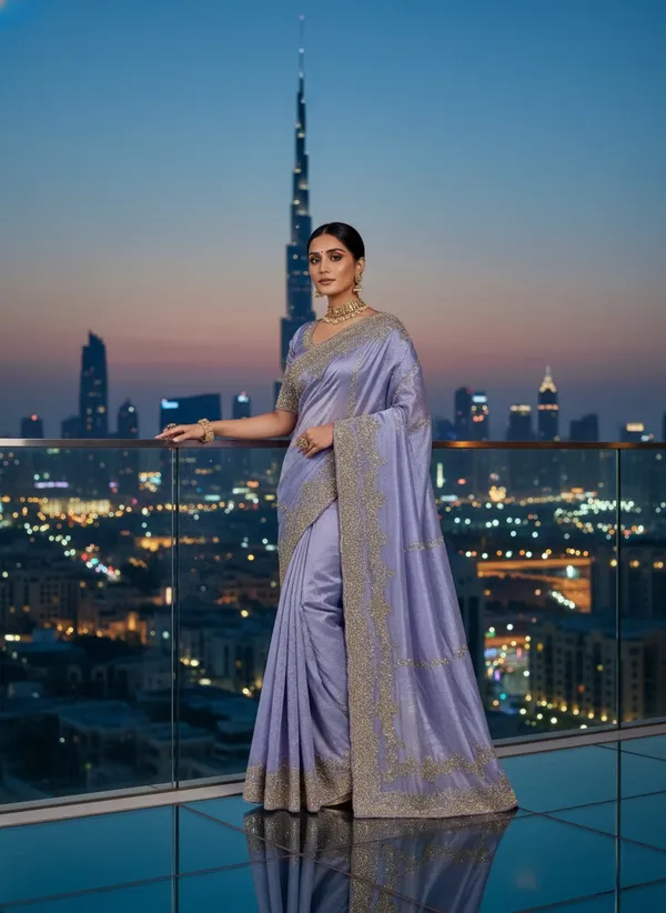 Lavender_Majestic_Periwinkle_Crunchy_Saree_With_Rich_Zari_And_Dmc_Quality_Stone_Work