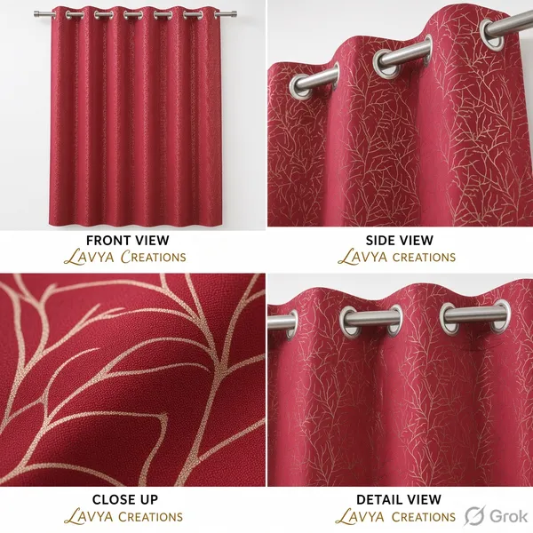 100%_BLACKOUT_FOIL_PRINT_CURTAINS.PACK_OF_TWO_CURTAINS.RED