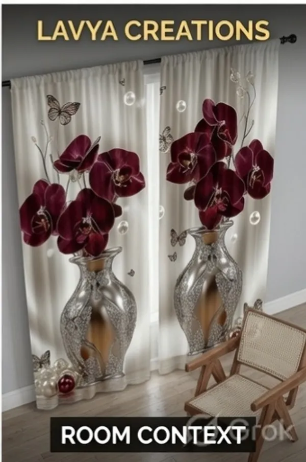HOLLAND_BLACKOUT_DIGITAL_PRINT_CURTAINS.54_INCH_WIDTH.PACK_OF_TWO_CURTAINS.FLOWER_POT.