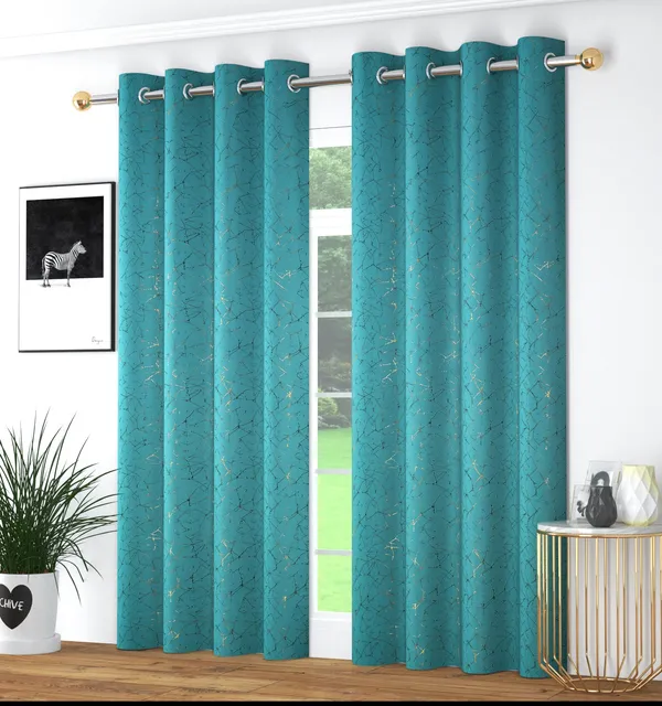 LAVYA_CREATIONS..PACK_OF_TWO_CURTAINS..HEAVY_BLACKOUTFOIL_CURTAINS.AQUA.