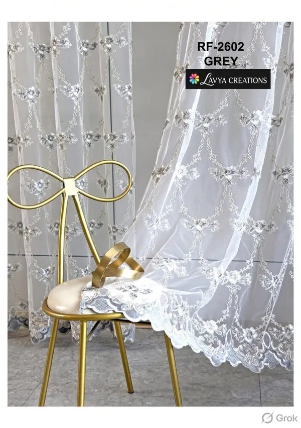 IMPORTED_EMBR0IDERY_CURTAINS.PACK_OF_TWO_CURTAINS.GREY.