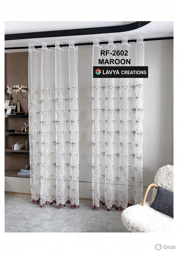 IMPORTED_EMROIDERY_CURTAINS.PACK_OF_TWO_CURTAINS.MAROON.