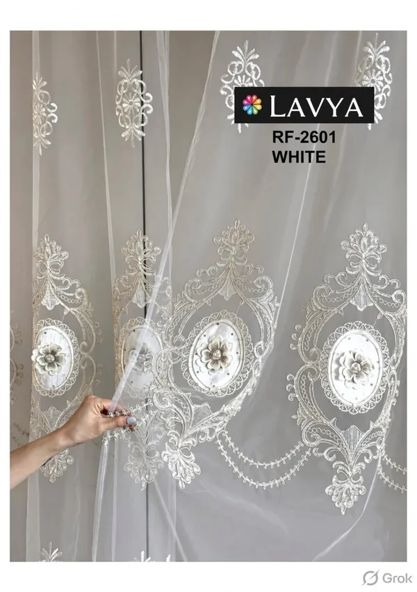 IMPORTED_TISSUE_EMBRIODERY_PATCH_WORK_CURTAINS.PACK_OF_TWO_CURTAINS.