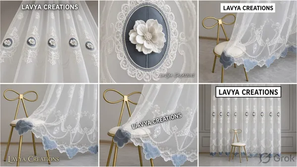 IMPORTED_TISSUE_EMBROIDERY_PATCH_WORK_CURTAINS.PACK_OF_TWO_CURTAINS.GREY