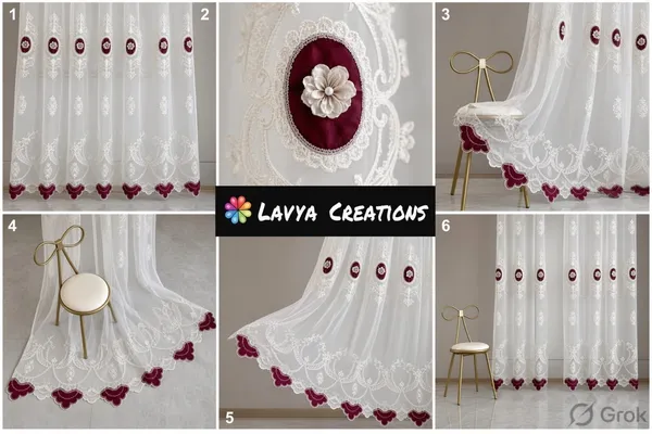IMPORTED_TISSUE_EMBROIDERY_PATCH_WORK_CURTAINS.PACK_OF_TWO_CURTAINS.MAROON.