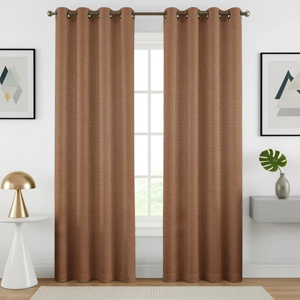 LAVYA_CREATIONS.PACK_OF_2.COTTON_DOBBY_CURTAINS.BROWN.