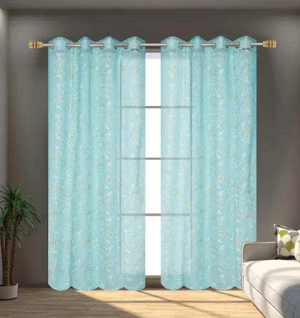 LAVYA_CREATIONS.PACK_OF_TWO_CURTAINS.TISSUE_EMBROIDERY.AQUA