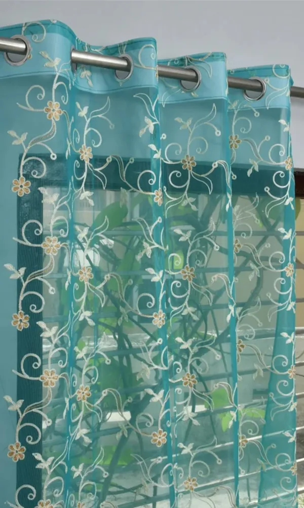 LAVYA_CREATIONS.PACK_OF_TWO_CURTAINS.TISSUE_EMBROIDERY.AQUA