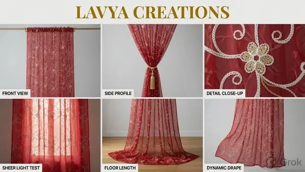 LAVYA_CREATIONS.PACK_OF_TWO_CURTAINS.TISSUE_EMBROIDERY.MAROON