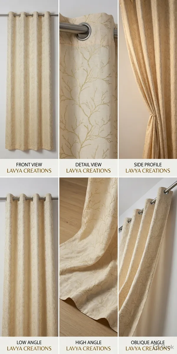 LAVYA_CREATIONS.PACK_OF_TWO_CURTAINS.VELVET_FOIL.CREAM.