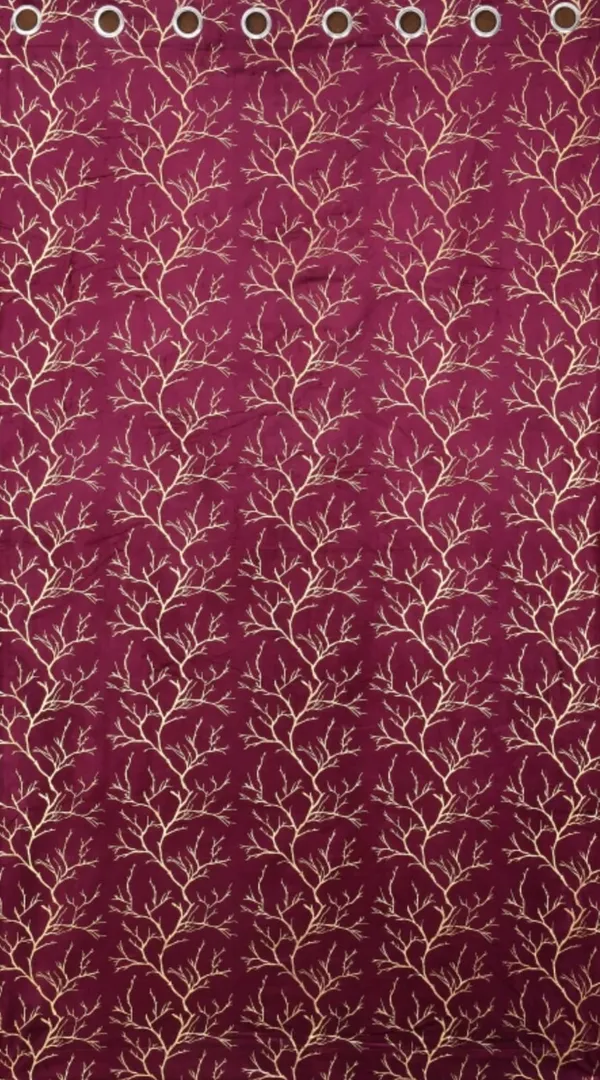 LAVYA_CREATIONS.PACK_OF_TWO_CURTAINS.VELVET_FOIL_CURTAINS.MAROON.