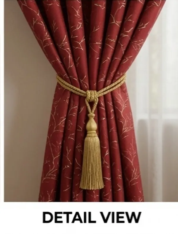 LAVYA_CREATIONS.PACK_OF_TWO_CURTAINS.VELVET_FOIL.RED.