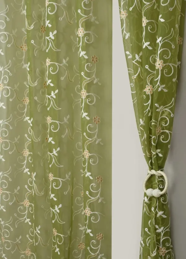 LAVYA_CREATIONS.TISSUE_EMBROIDERY_CURTAINS.PACK_OF_TWO_CURTAINS.GREEN.