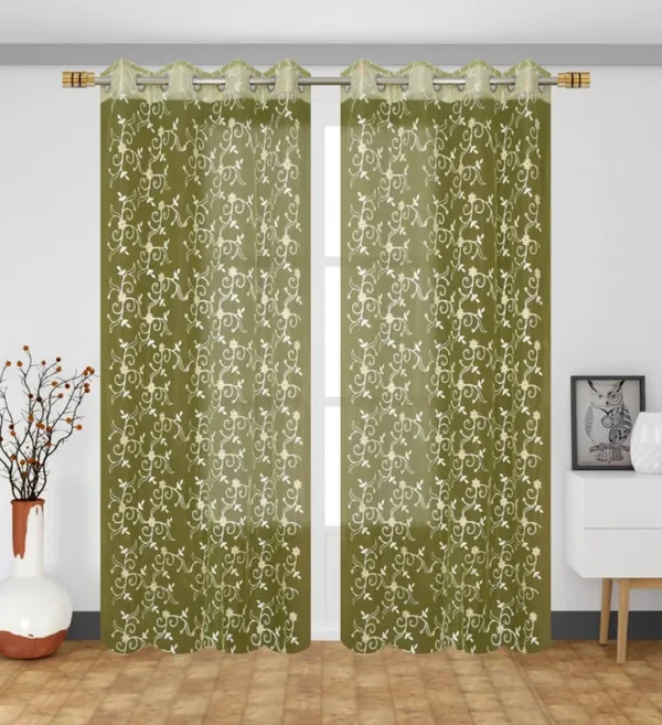 LAVYA_CREATIONS.TISSUE_EMBROIDERY_CURTAINS.PACK_OF_TWO_CURTAINS.GREEN.
