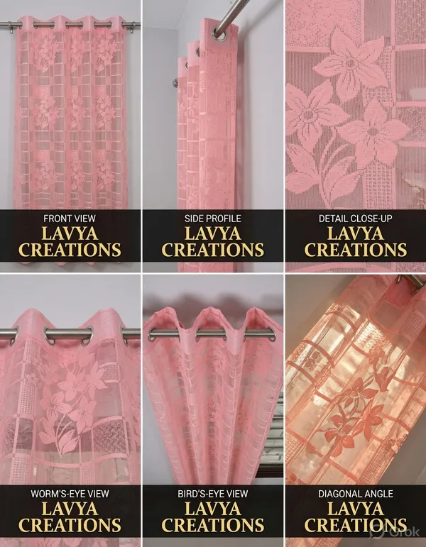 NET_CURTAINS.PACK_OF_FOUR_CURTAINS.CHECK_FLOWER_PINK.