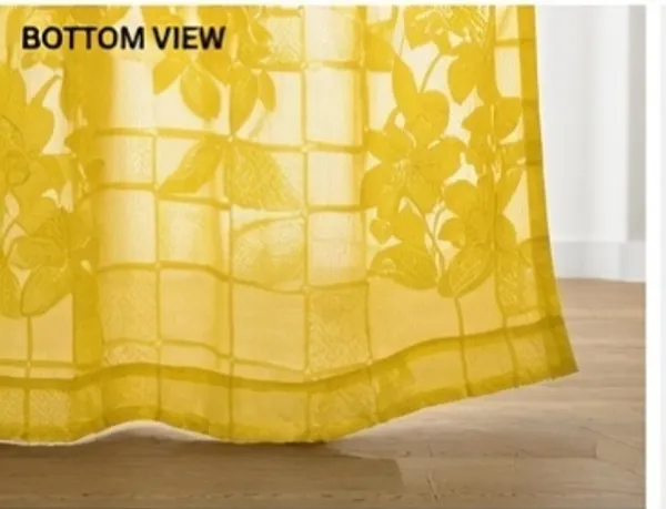 PRIMIUM_NET_CURTAINS.PACK_OF_FOUR_CURTAINS.CHECK_FLOWER_YELLOW.
