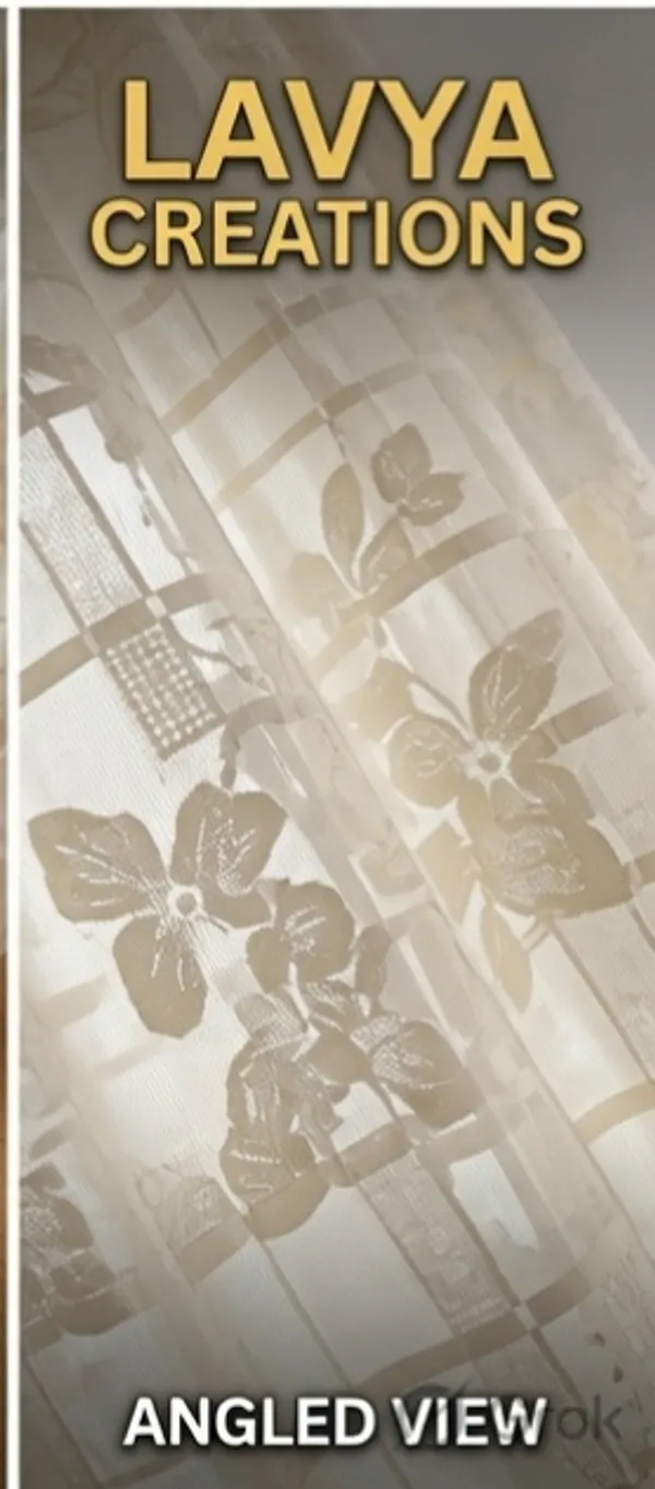 PREMIUM_NET_CURTAINS.PACK_OF_FOUR_CURTAINS.CREAM_CHECK_FLOWER.
